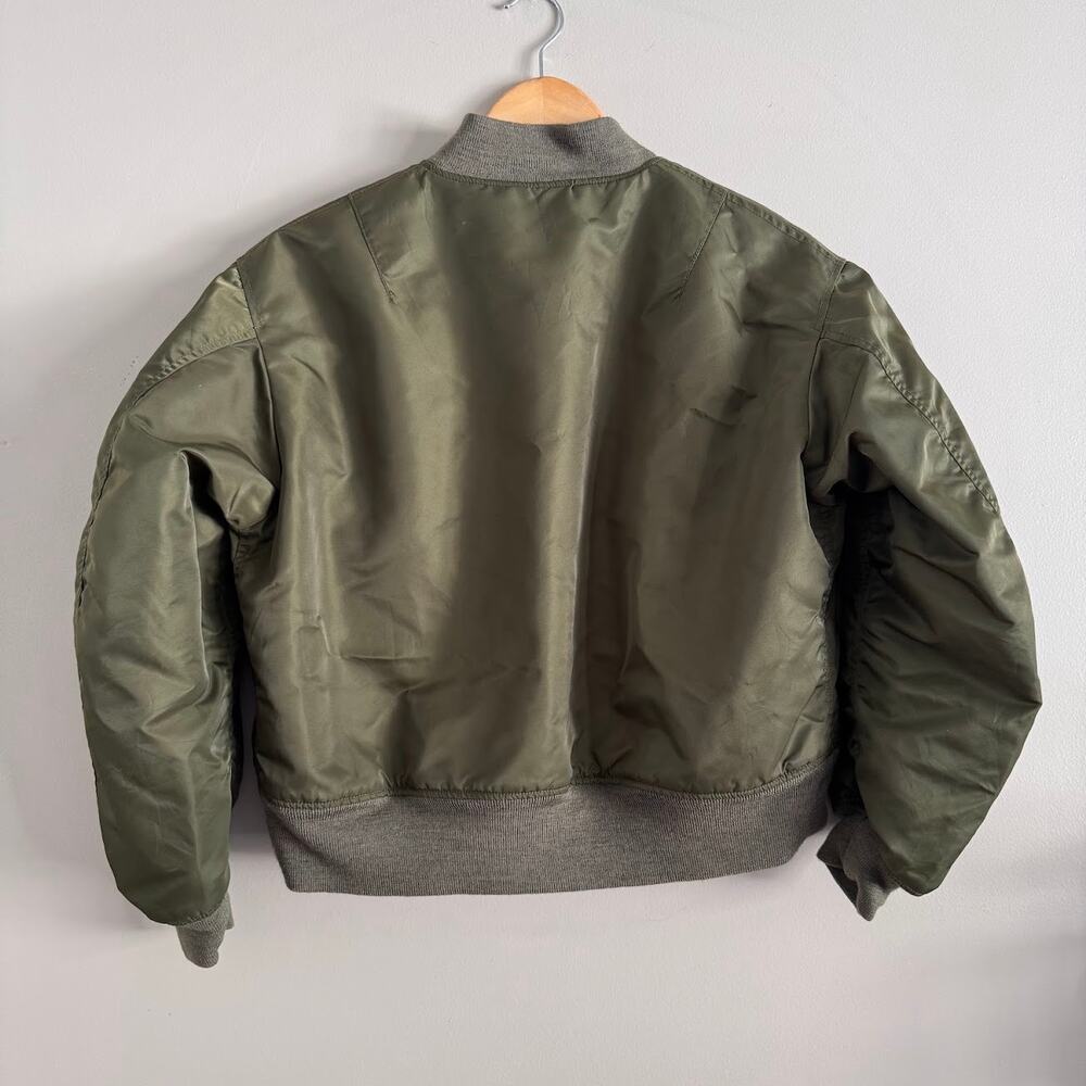 ❌SOLD❌ Engineered Garments New York Green Satin Bomber Aviator Jacket Size XXS - Picture 3 of 8